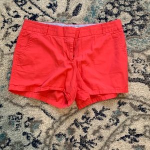 J. Crew Chino Shorts in coral front and back pockets Size 10